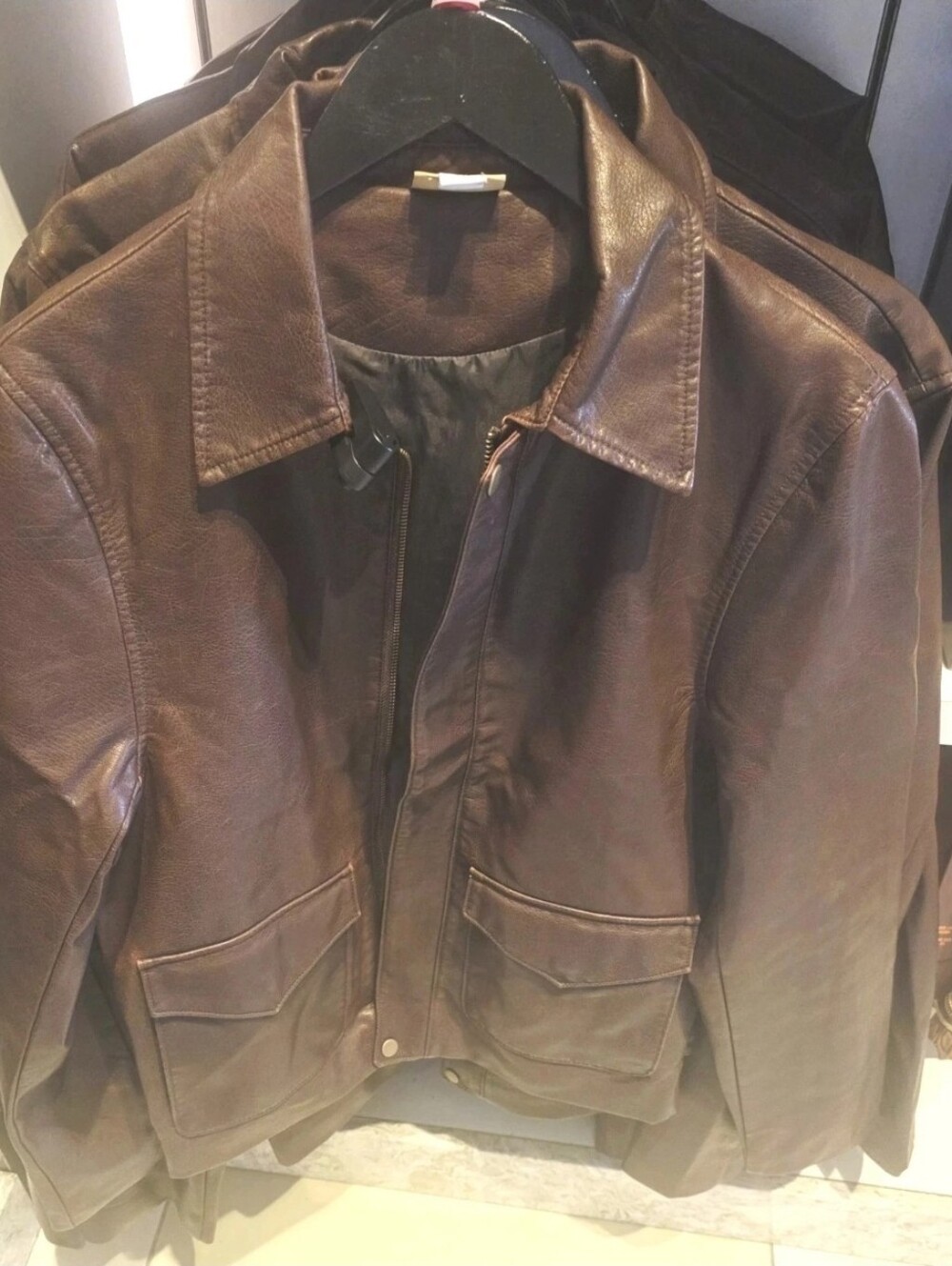 Disney Indiana Jones Brown Leather Bomber Jacket - Picture 1 of 4